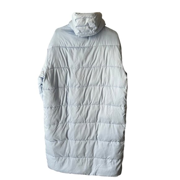 Girlfriend Collective puffer long jacket sz XXXL lightblue hooded zip pockets - Picture 3 of 13